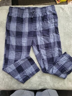 Berkley Jensen Plaid Lounge Pajama Pants in Navy‎ & Blue Xxl